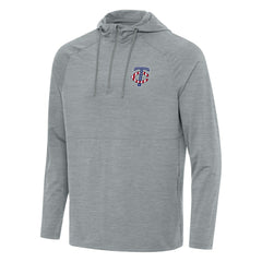 Heather Gray Minnesota Twins Antigua Spikes Stars and Stripes Team Logo Quarter-Zip Pullover Hoodie