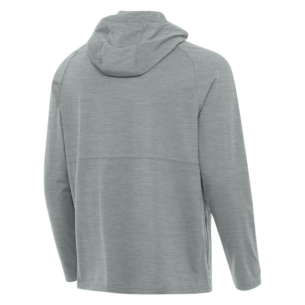 Heather Gray Colorado Rockies Antigua Spikes Stars and Stripes Team Logo Quarter-Zip Pullover Hoodie