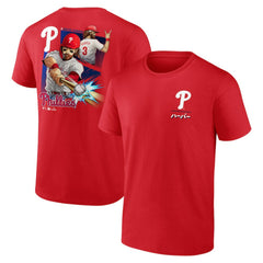 Red Bryce Harper Philadelphia Phillies Anime Player T-Shirt