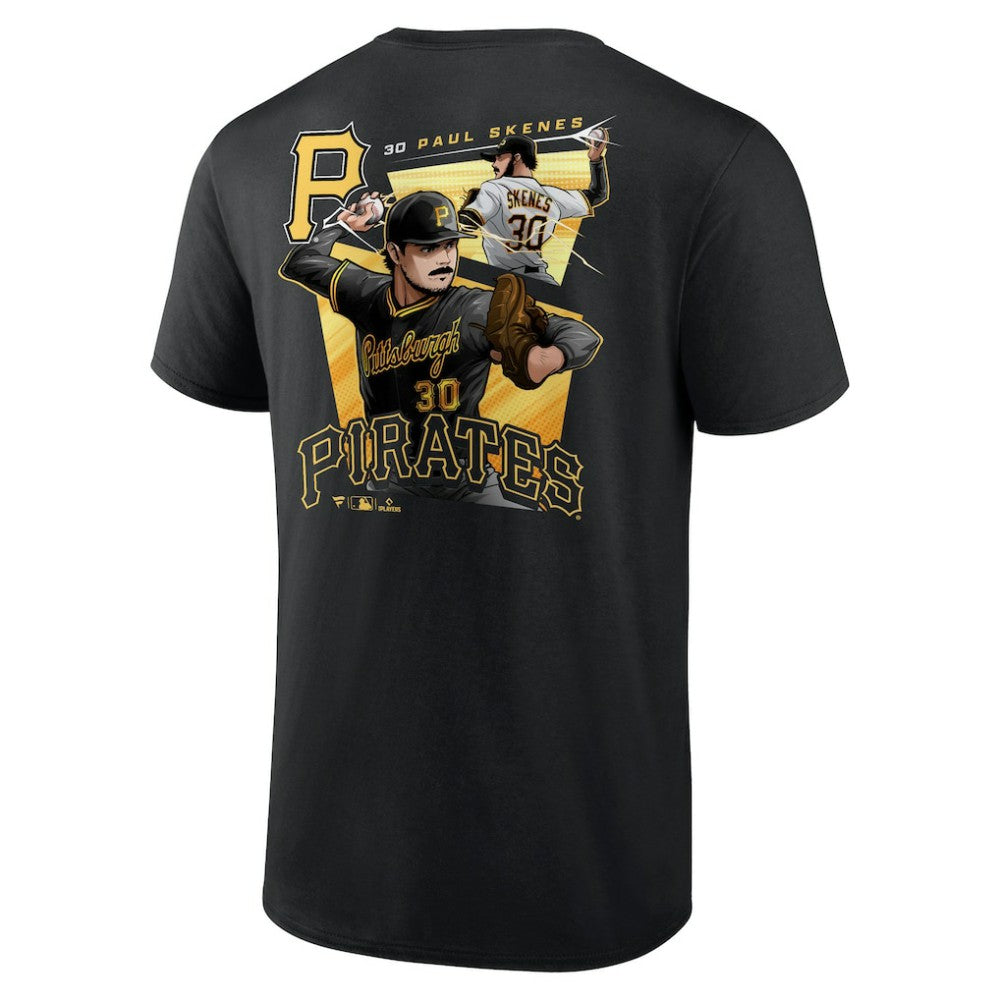 Black Paul Skenes Pittsburgh Pirates Anime Player T-Shirt