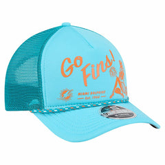 Gas Station 9FORTY A-Frame M-Crown Adjustable Trucker Hat - Miami Dolphins Hats