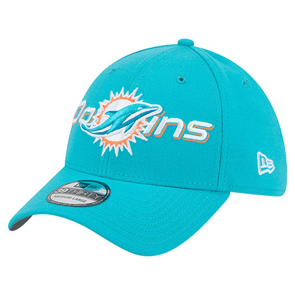 Overlap Logo 39THIRTY Stretch Fit Hat - Miami Dolphins Hats