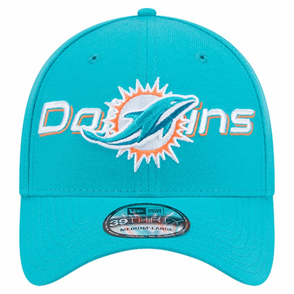 Overlap Logo 39THIRTY Stretch Fit Hat - Miami Dolphins Hats