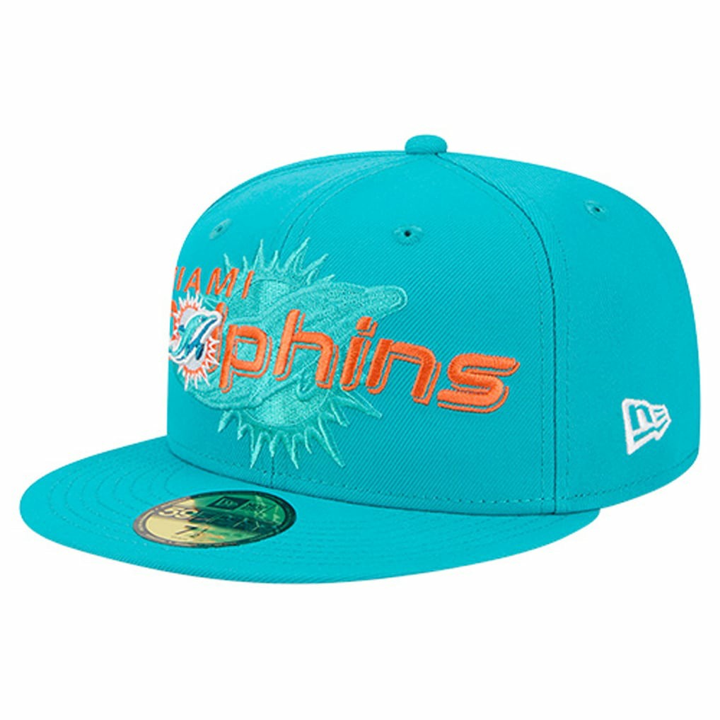 Overlap Wordmark 59FIFTY Fitted Hat - Miami Dolphins Hats