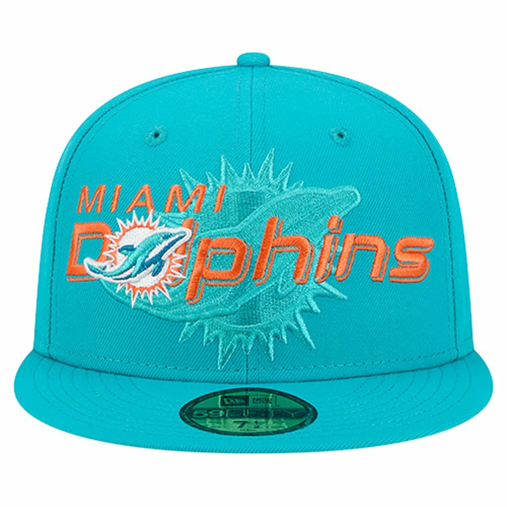 Overlap Wordmark 59FIFTY Fitted Hat - Miami Dolphins Hats