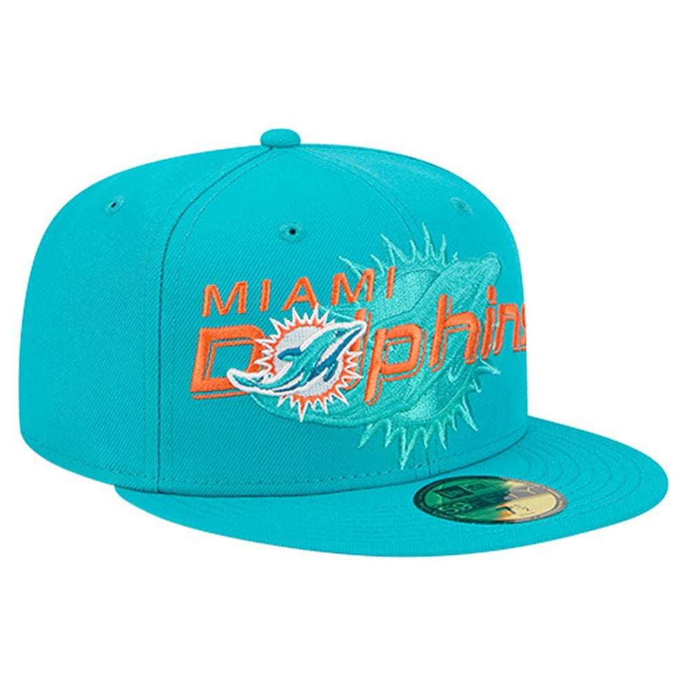 Overlap Wordmark 59FIFTY Fitted Hat - Miami Dolphins Hats