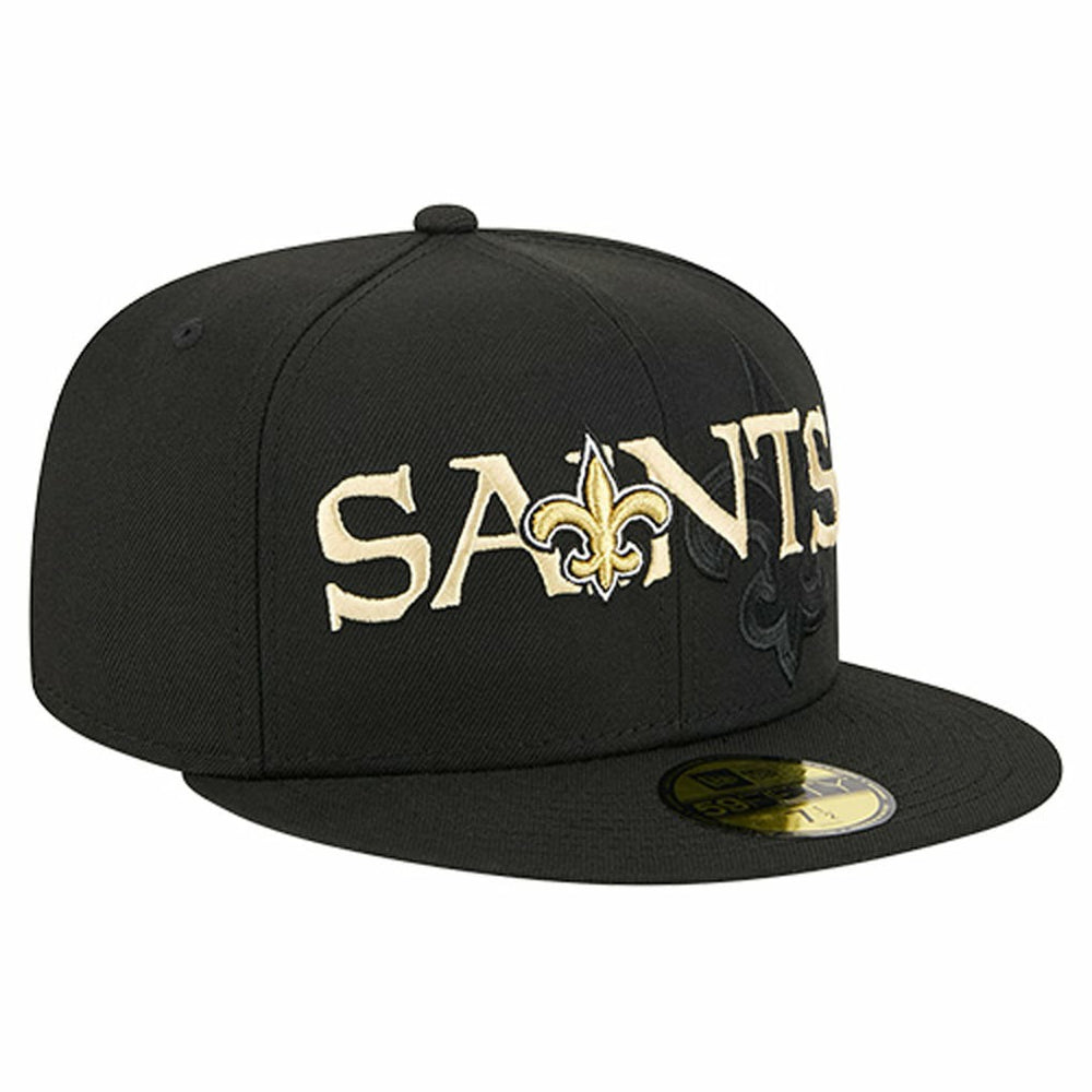 Overlap Wordmark 59FIFTY Fitted Hat - New Orleans Saints Hats