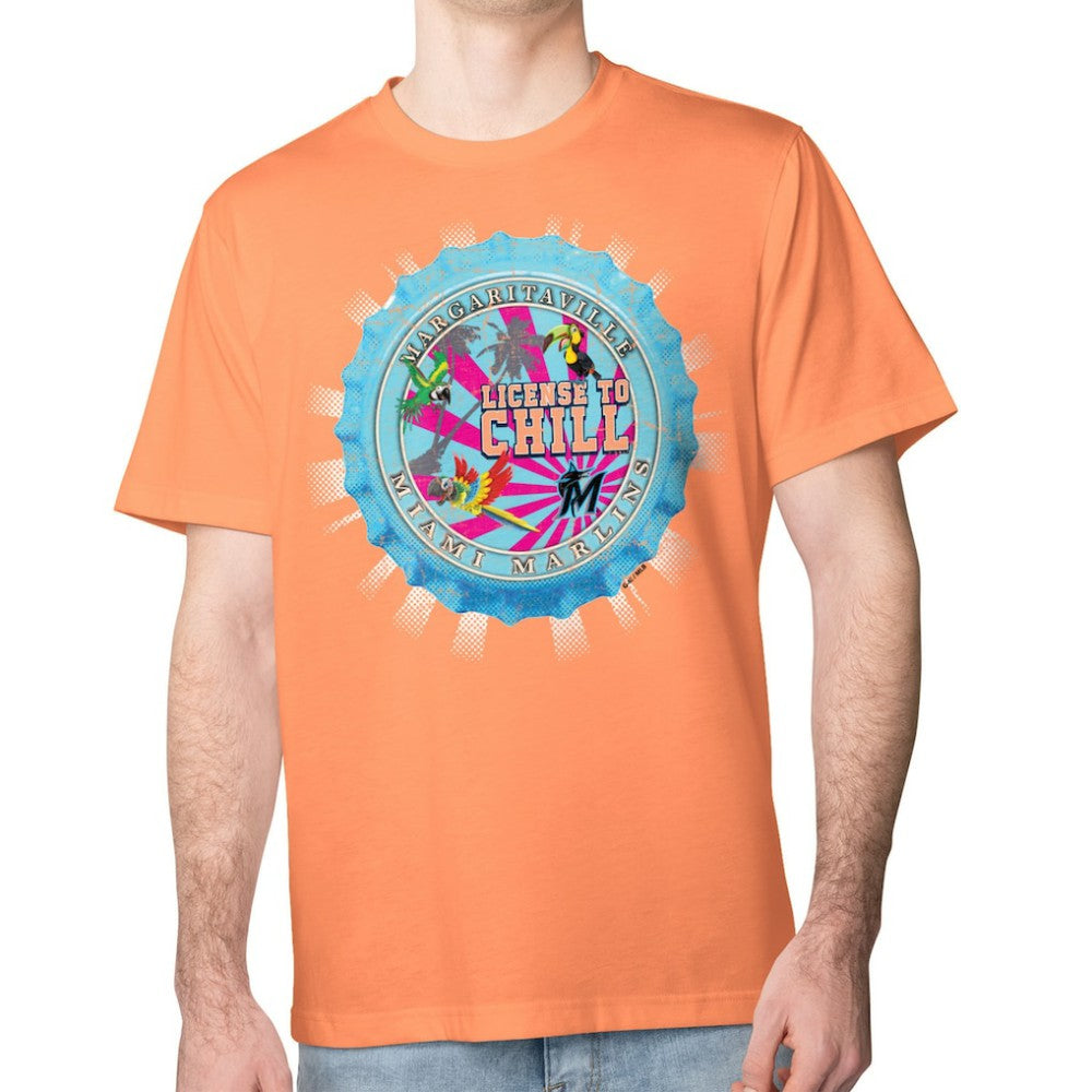 Orange Miami Marlins Margaritaville Chill Bottle Cap Classic T-Shirt