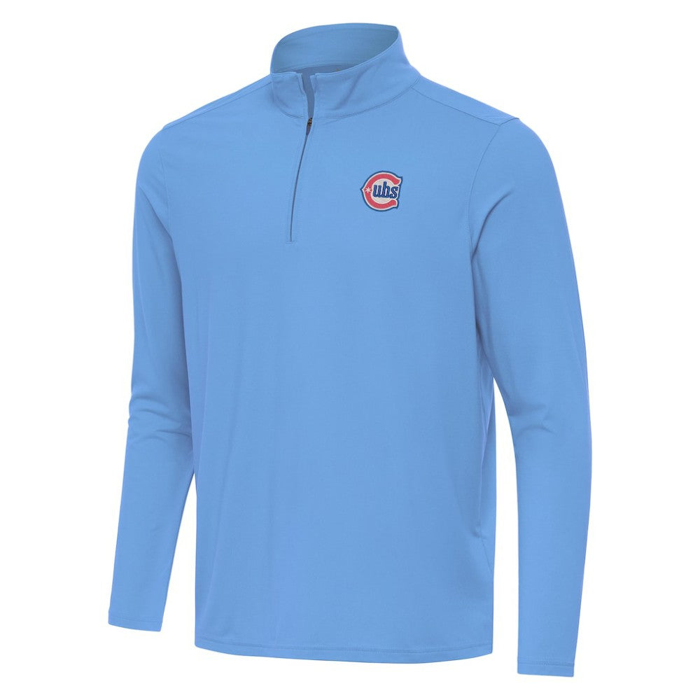 Powder Blue Chicago Cubs Antigua Alternate Logo Intent Quarter-Zip Pullover