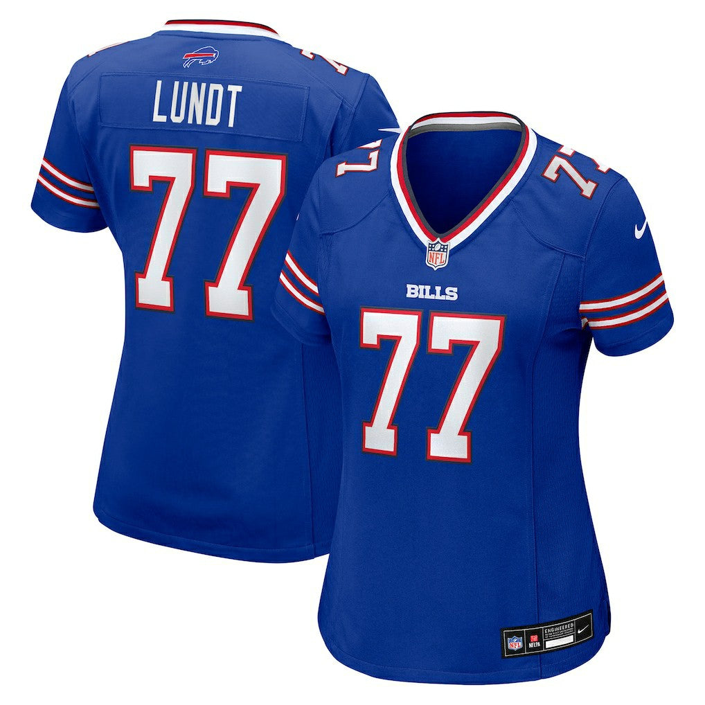 Chase Lundt  Women's Team Game Jersey - Buffalo Bills Jerseys