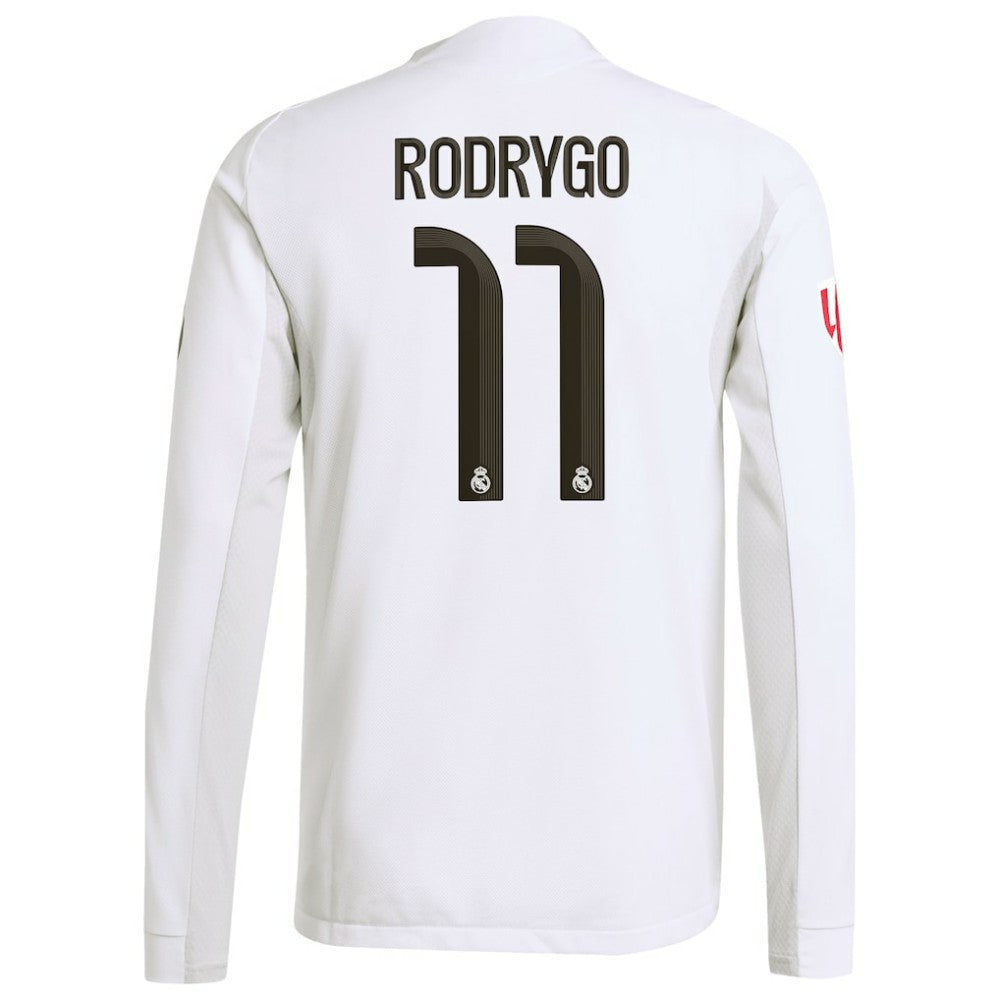 Rodrygo Real Madrid 2025/26 Home Long Sleeve Jersey
