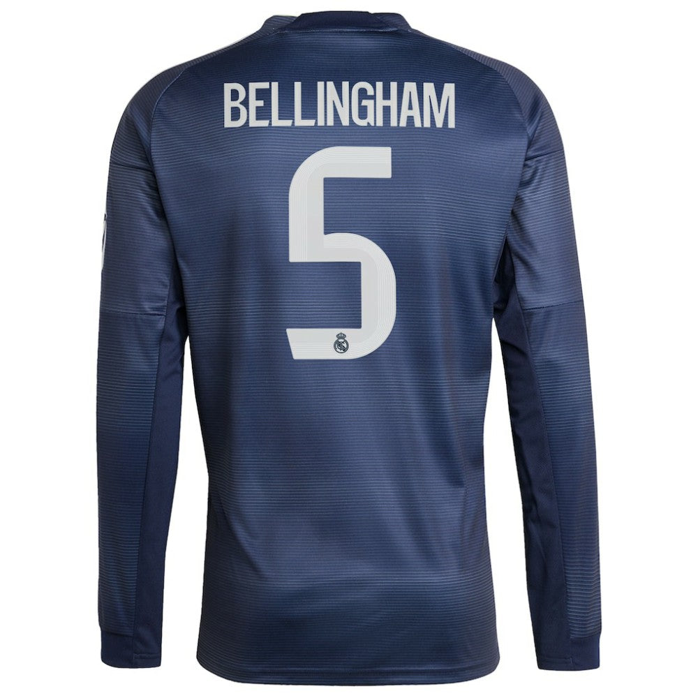 Jude Bellingham Real Madrid 2025/26 Away Long Sleeve Replica Jersey