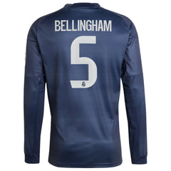 Jude Bellingham Real Madrid 2025/26 Away Long Sleeve Replica Jersey