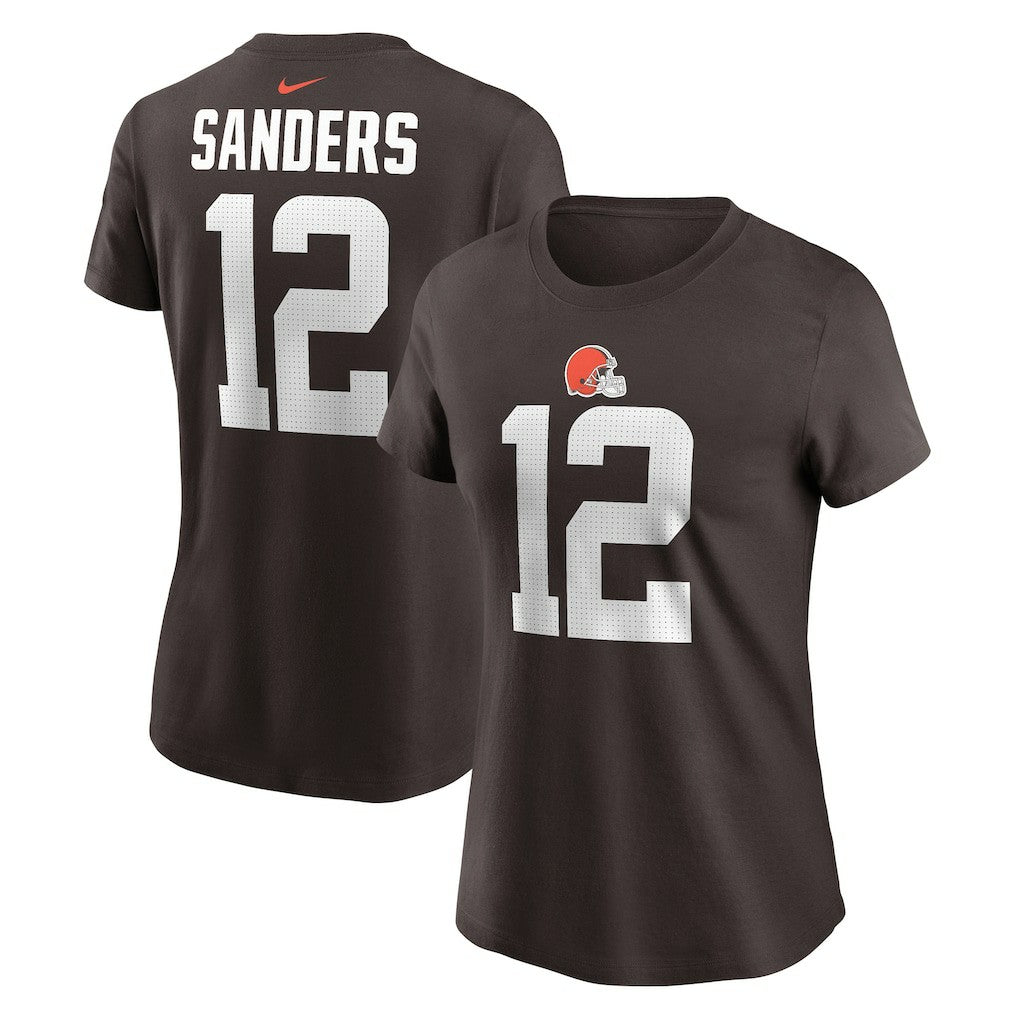 Shedeur Sanders  Women's 2025 NFL Draft Name & Number T-Shirt - Cleveland Browns T-shirts