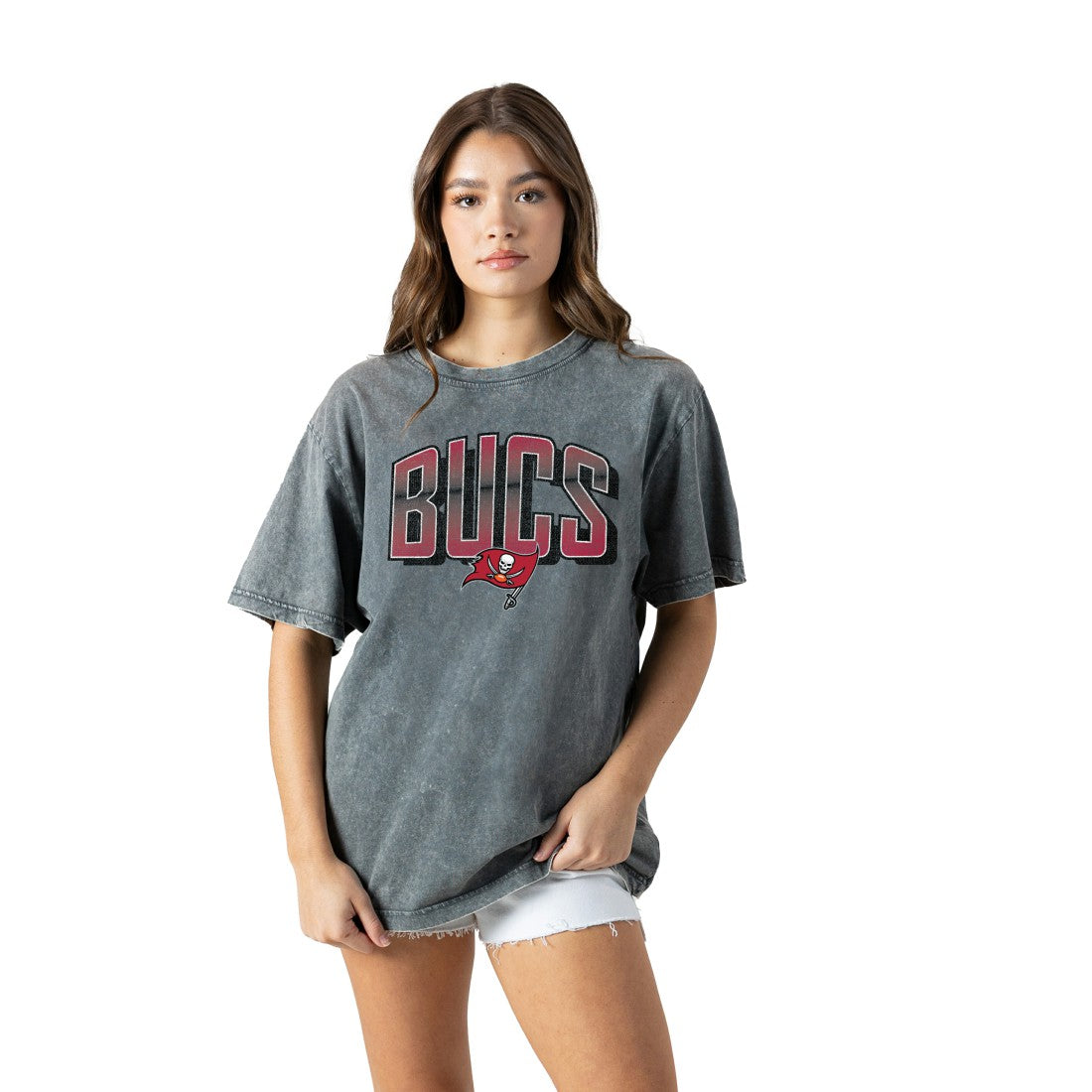 Gameday Couture Women's Peak Performance Oversized Snow Wash T-Shirt - Tampa Bay Buccaneers T-shirts