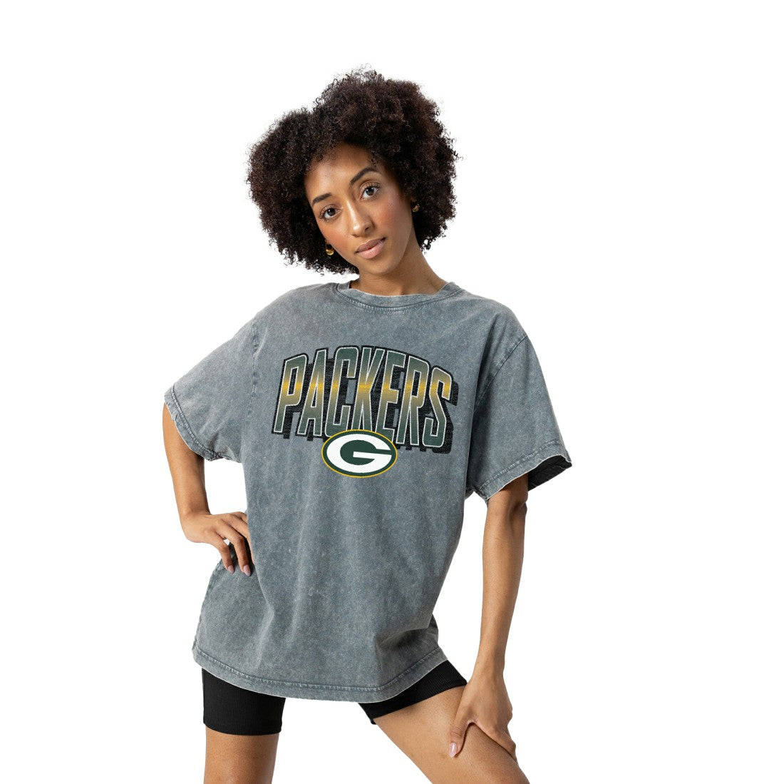 Gameday Couture Women's Peak Performance Oversized Snow Wash T-Shirt - Green Bay Packers T-shirts