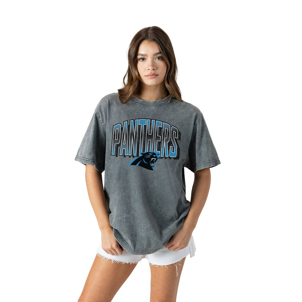 Gameday Couture Women's Peak Performance Oversized Snow Wash T-Shirt - Carolina Panthers T-shirts