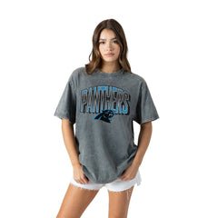 Gameday Couture Women's Peak Performance Oversized Snow Wash T-Shirt - Carolina Panthers T-shirts