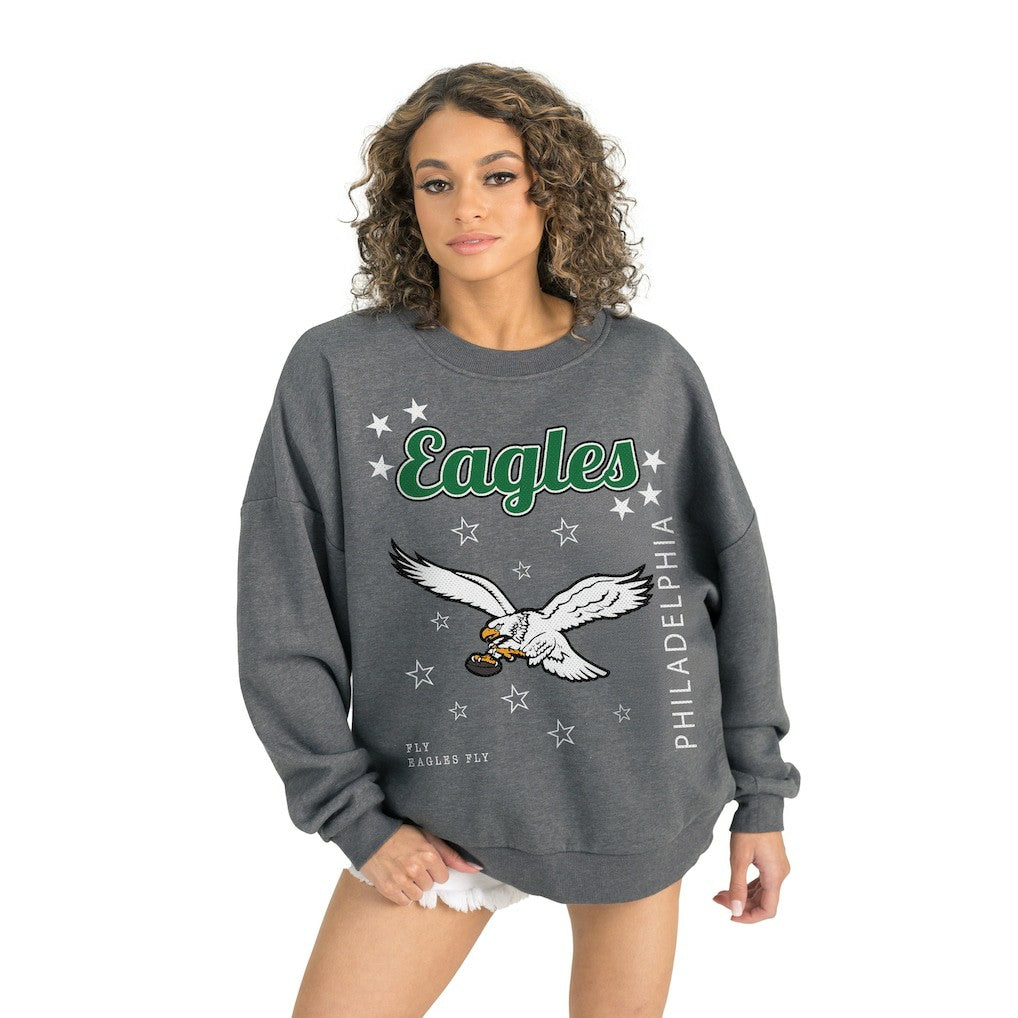 Gameday Couture Women's Ready to Rumble Premium Fleece Pullover Sweatshirt - Philadelphia Eagles Pullover