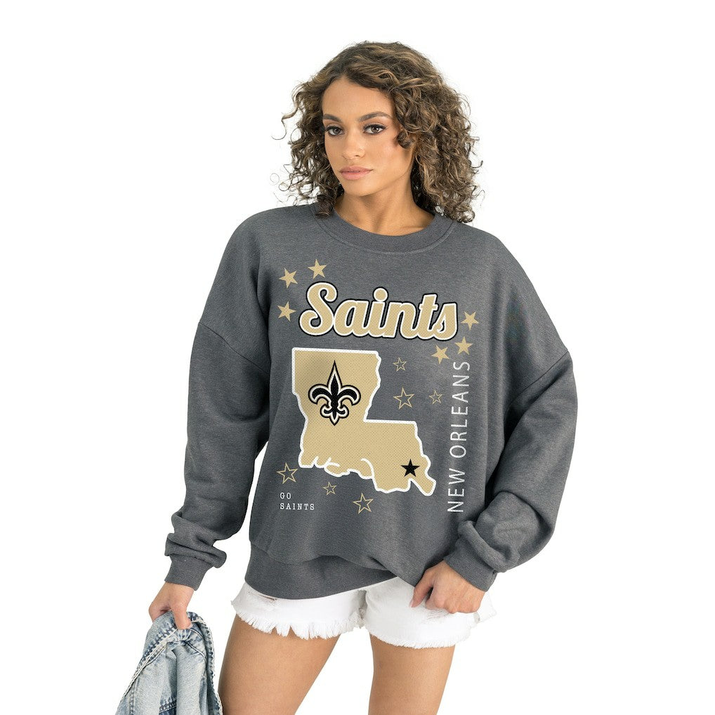 Gameday Couture Women's Ready to Rumble Premium Fleece Pullover Sweatshirt - New Orleans Saints Pullover