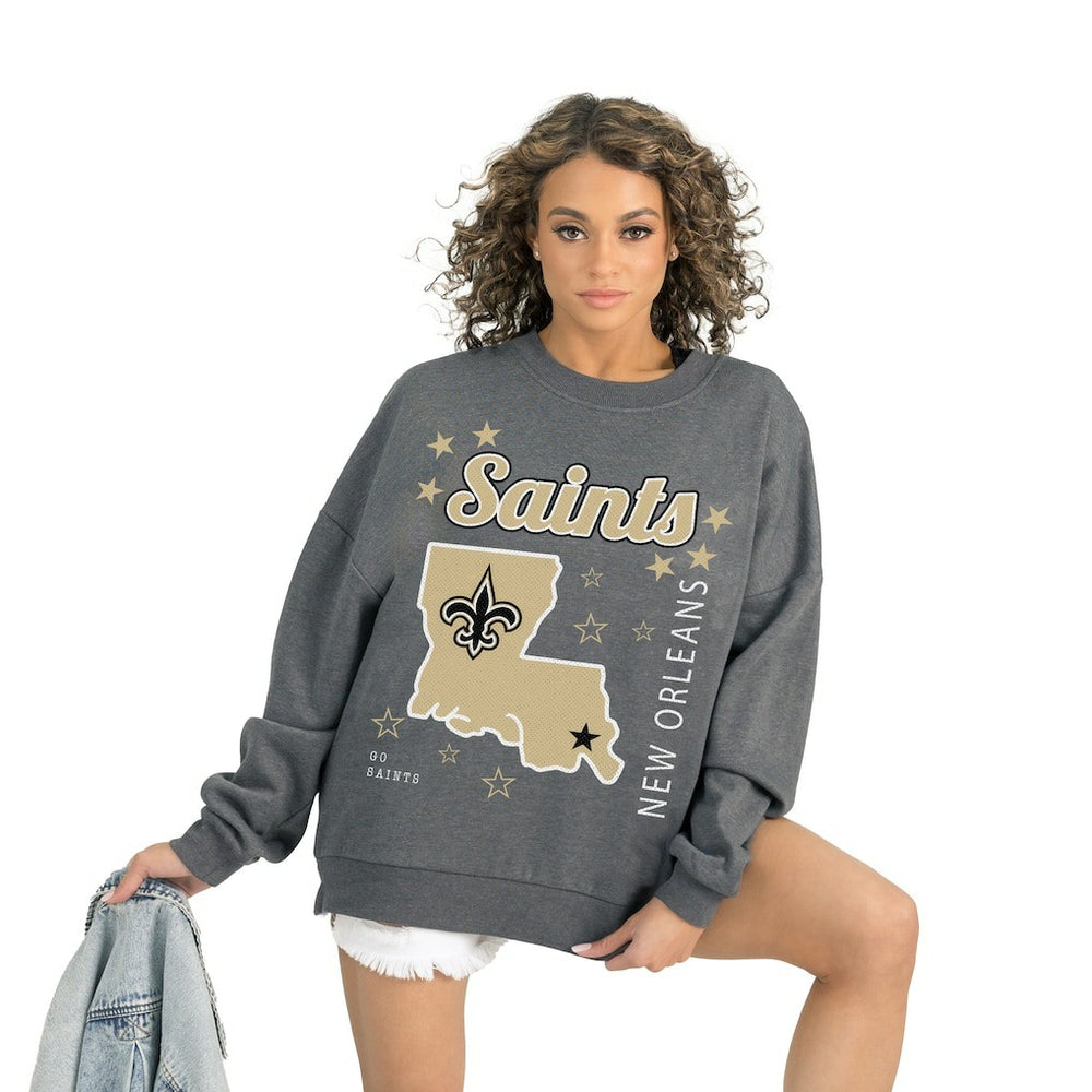 Gameday Couture Women's Ready to Rumble Premium Fleece Pullover Sweatshirt - New Orleans Saints Pullover