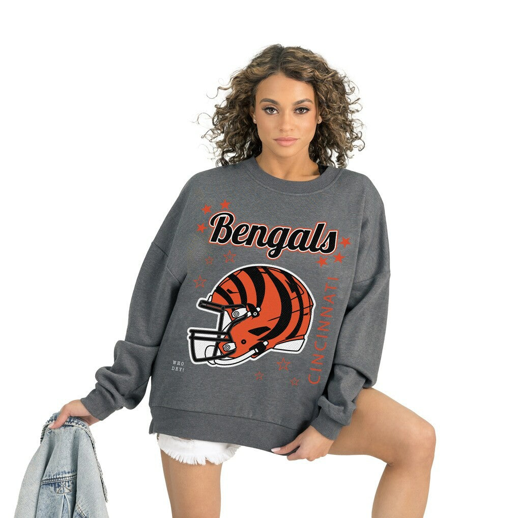 Gameday Couture Women's Ready to Rumble Premium Fleece Pullover Sweatshirt - Cincinnati Bengals Pullover