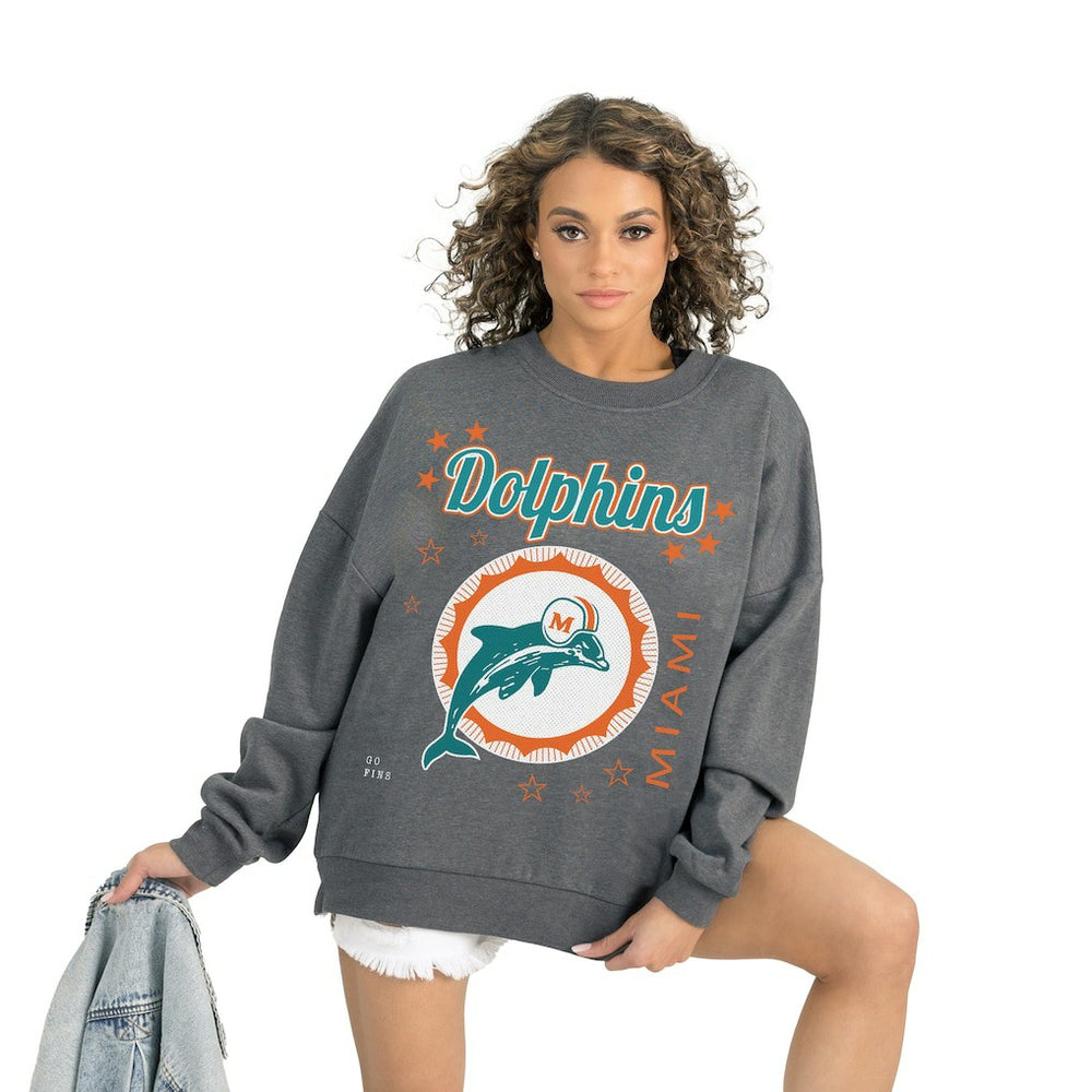 Gameday Couture Women's Ready to Rumble Premium Fleece Pullover Sweatshirt - Miami Dolphins Pullover
