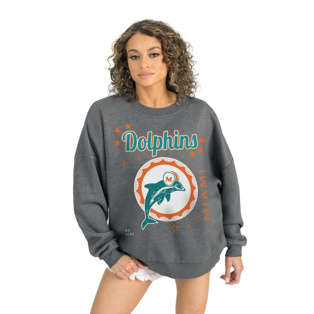 Gameday Couture Women's Ready to Rumble Premium Fleece Pullover Sweatshirt - Miami Dolphins Pullover