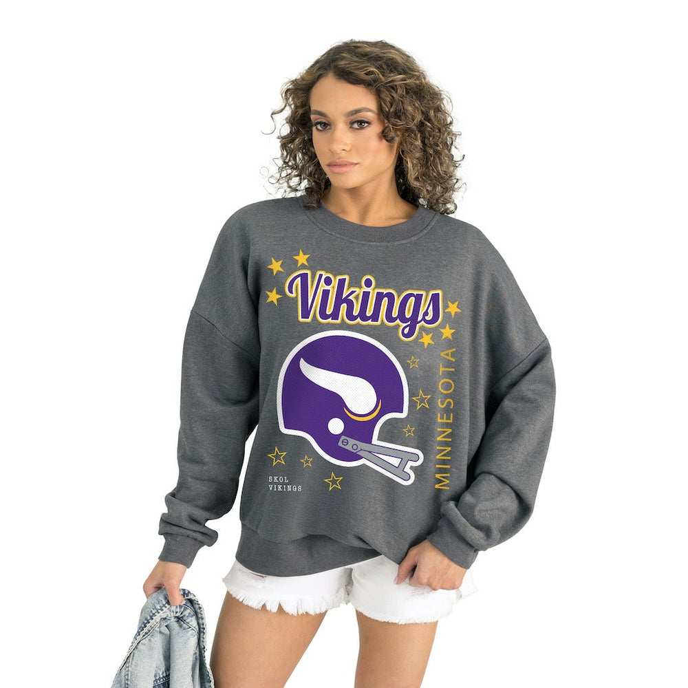 Gameday Couture Women's Ready to Rumble Premium Fleece Pullover Sweatshirt - Minnesota Vikings Pullover