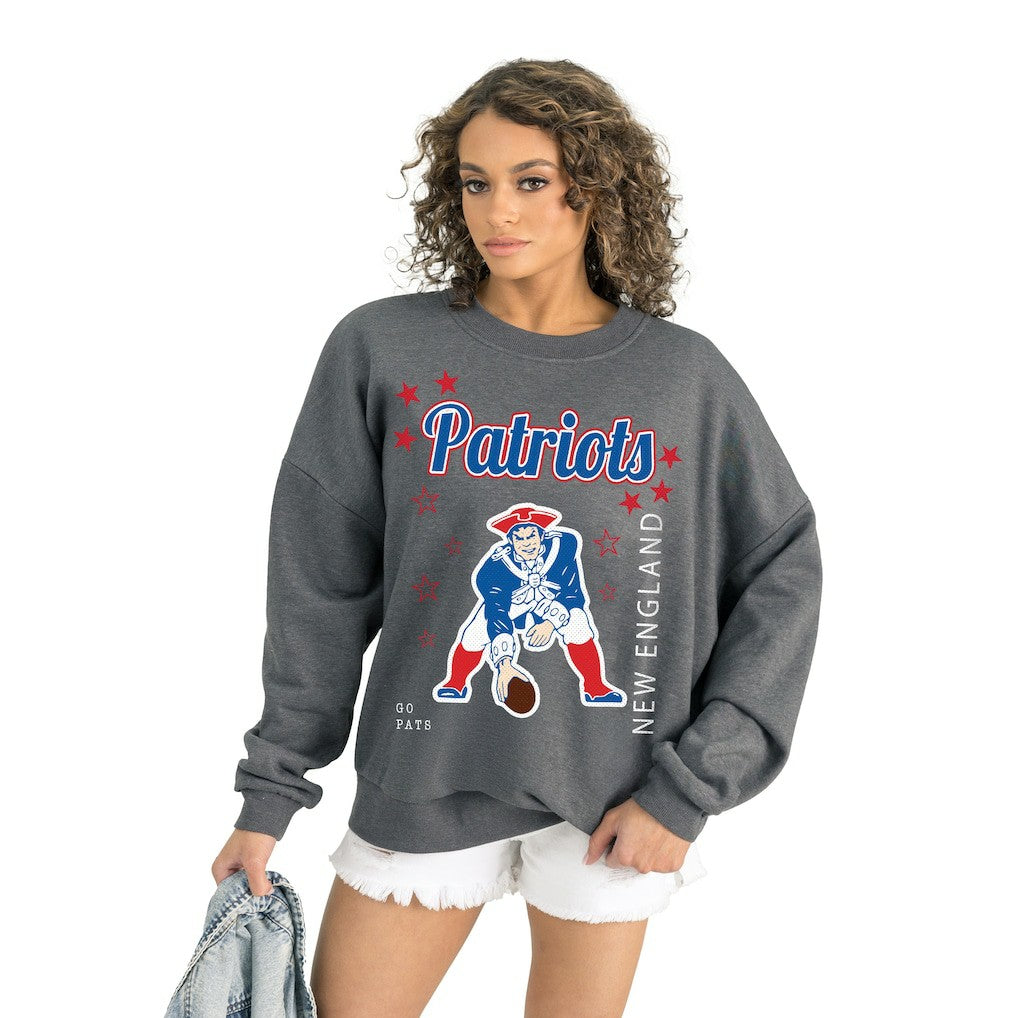 Gameday Couture Women's Ready to Rumble Premium Fleece Pullover Sweatshirt - New England Patriots Pullover