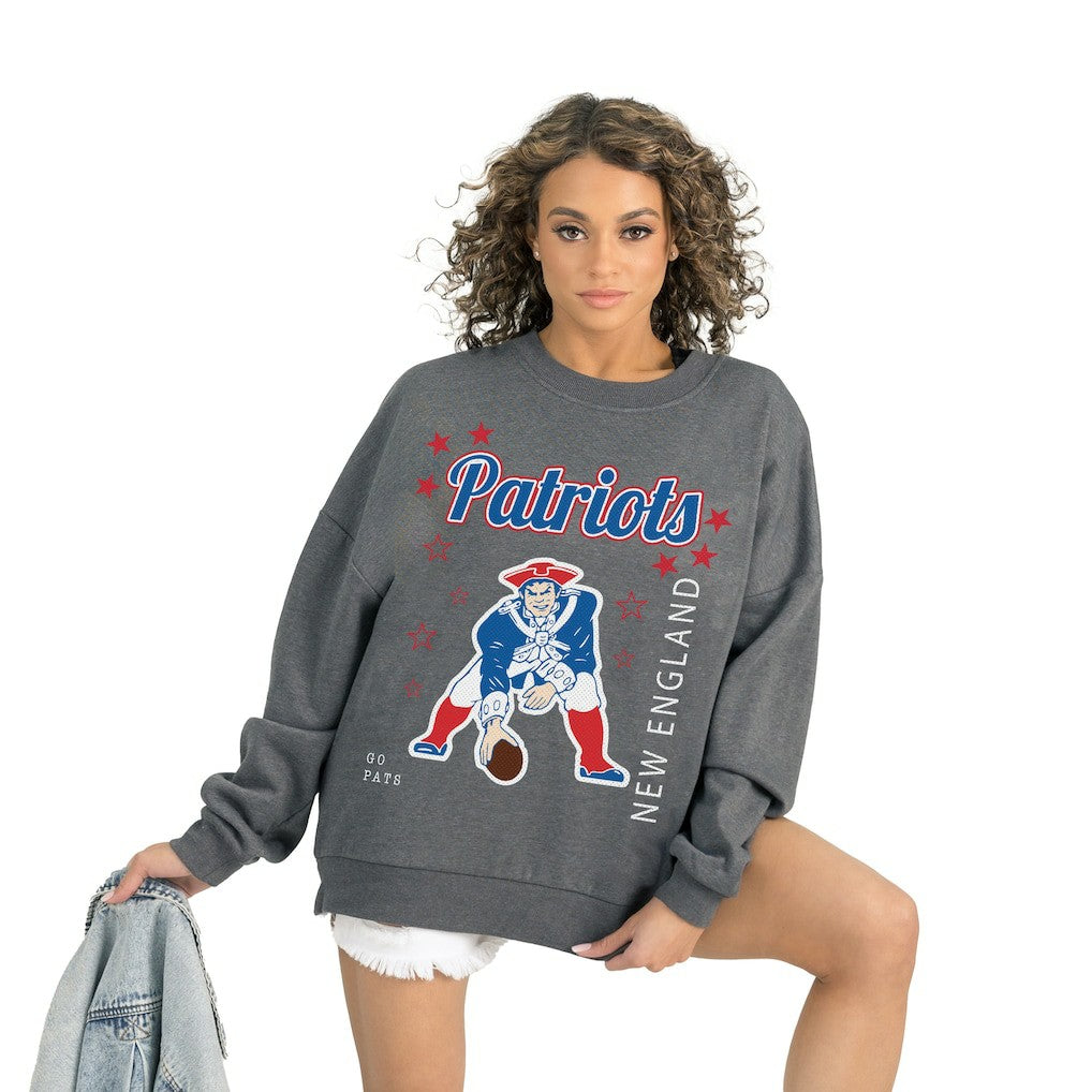 Gameday Couture Women's Ready to Rumble Premium Fleece Pullover Sweatshirt - New England Patriots Pullover