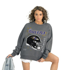 Gameday Couture Women's Ready to Rumble Premium Fleece Pullover Sweatshirt - Baltimore Ravens Pullover
