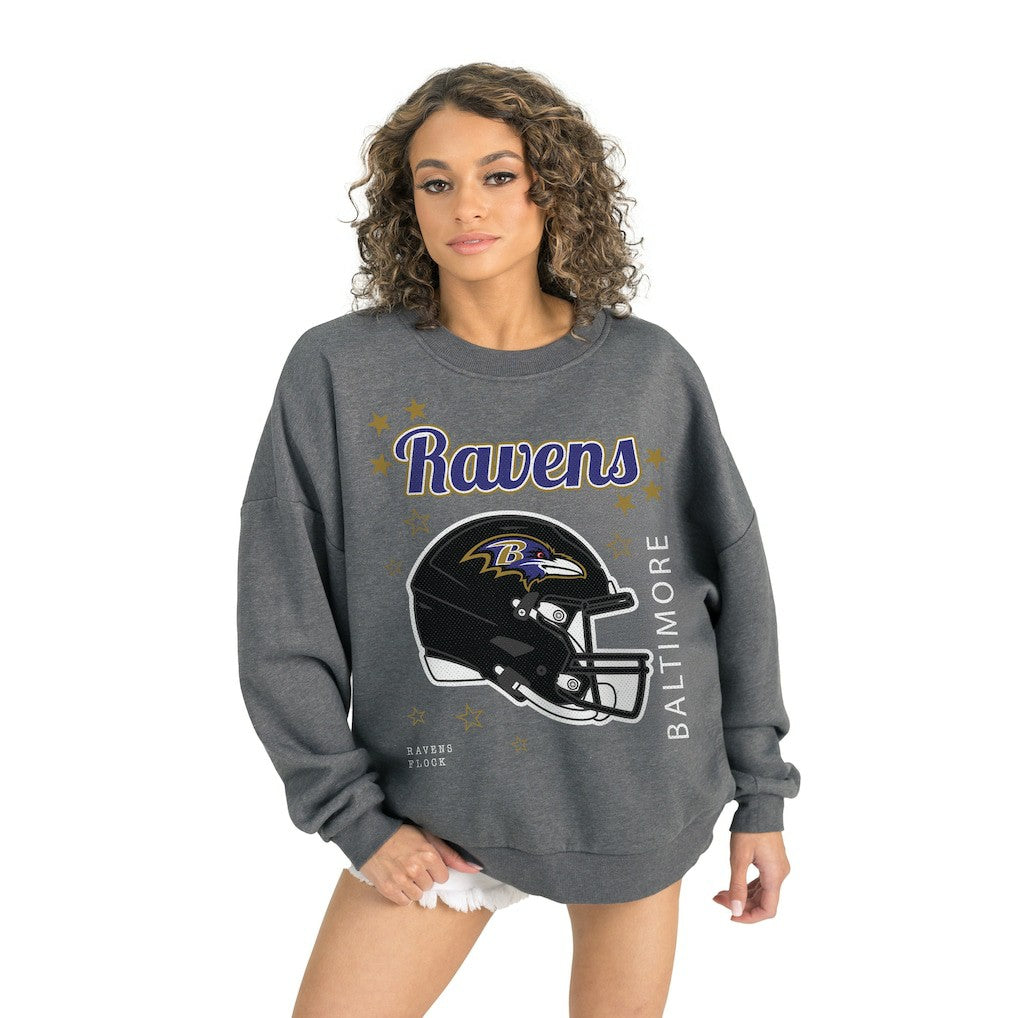 Gameday Couture Women's Ready to Rumble Premium Fleece Pullover Sweatshirt - Baltimore Ravens Pullover