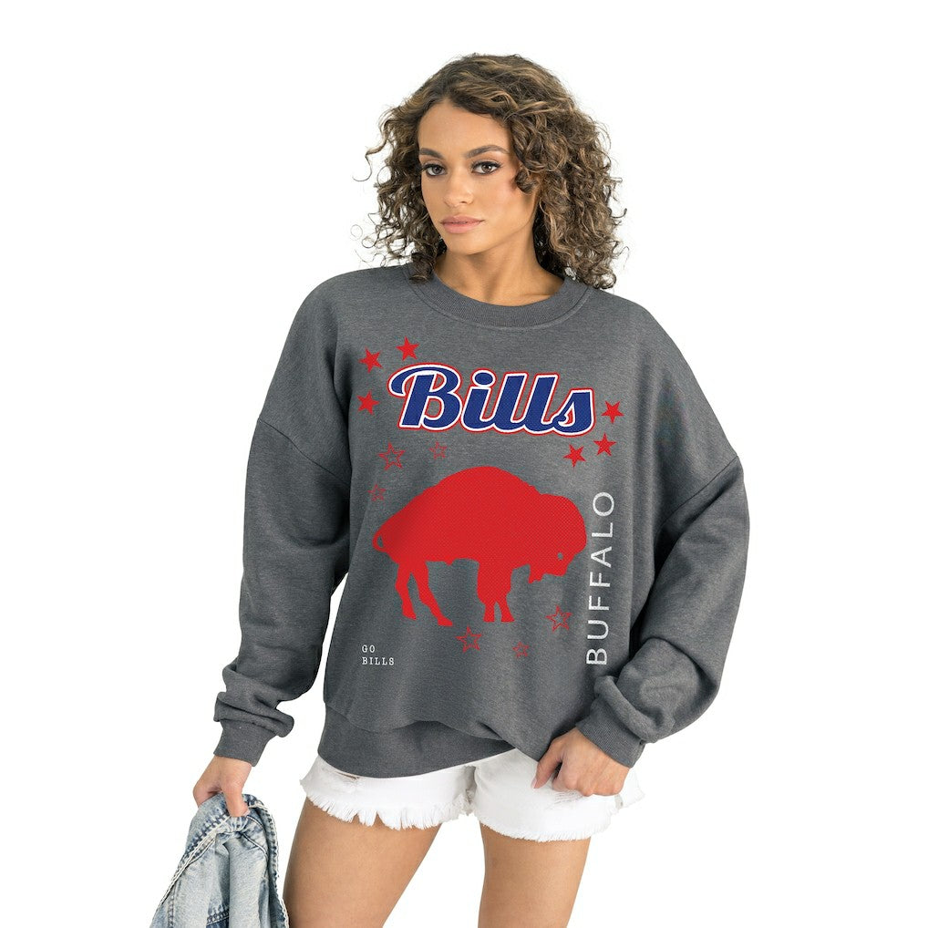 Gameday Couture Women's Ready to Rumble Premium Fleece Pullover Sweatshirt - Buffalo Bills Pullover