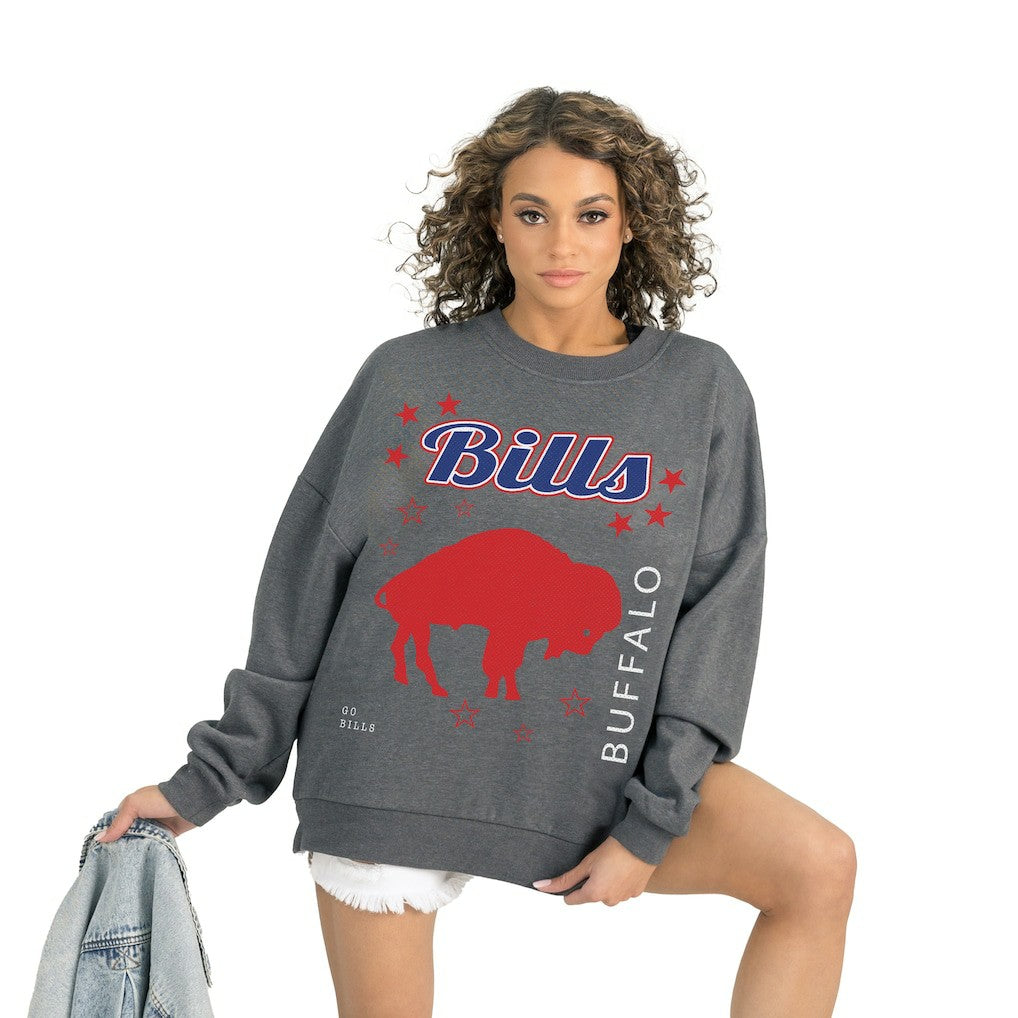 Gameday Couture Women's Ready to Rumble Premium Fleece Pullover Sweatshirt - Buffalo Bills Pullover