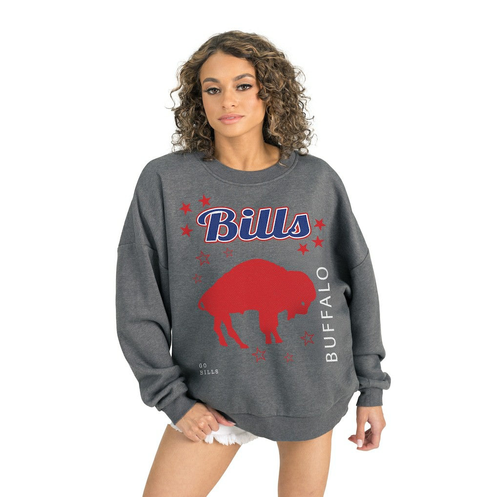 Gameday Couture Women's Ready to Rumble Premium Fleece Pullover Sweatshirt - Buffalo Bills Pullover