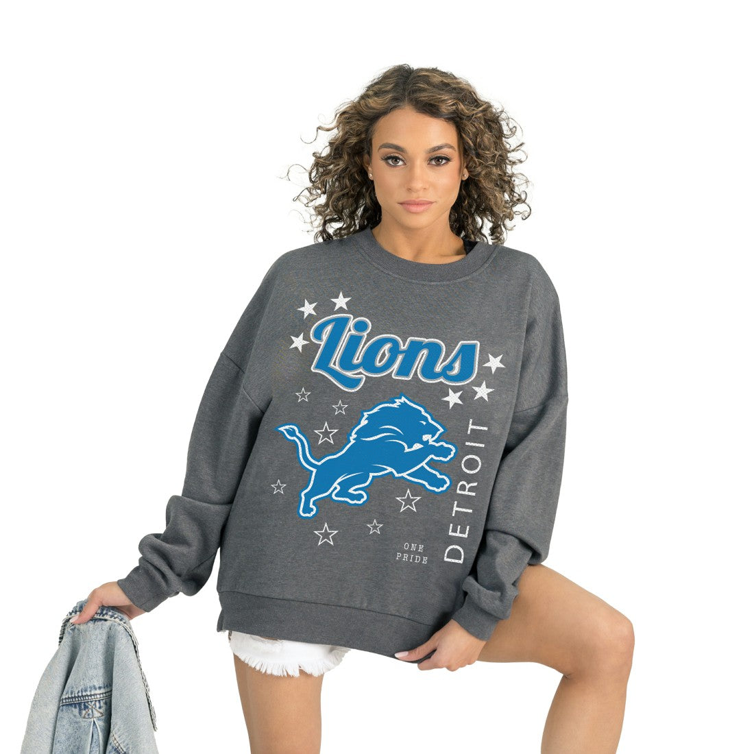 Gameday Couture Women's Ready to Rumble Premium Fleece Pullover Sweatshirt - Detroit Lions Pullover