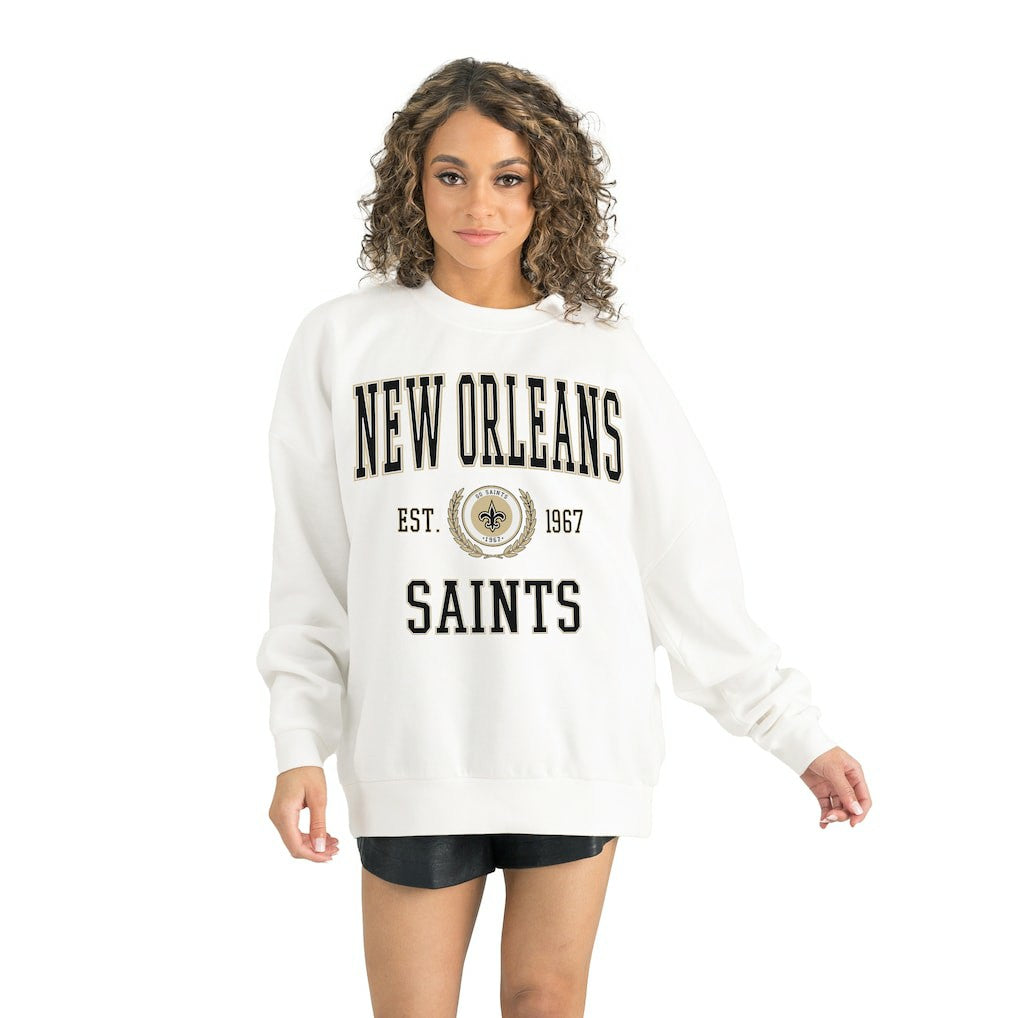 Gameday Couture Women's Timeless Triumph Premium Fleece Pullover Sweatshirt - New Orleans Saints Pullover
