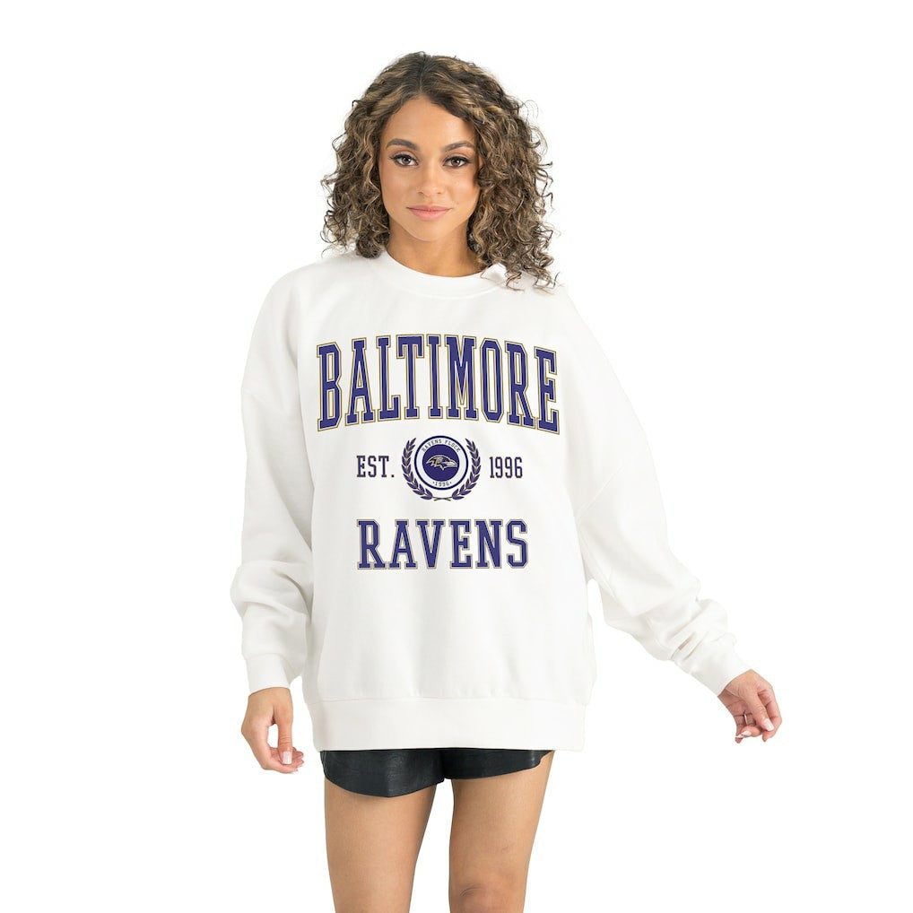 Gameday Couture Women's Timeless Triumph Premium Fleece Pullover Sweatshirt - Baltimore Ravens Pullover