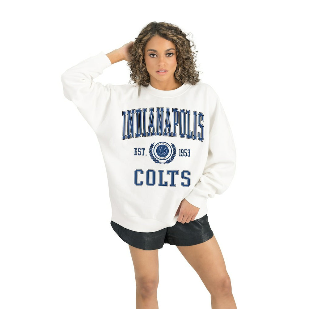 Gameday Couture Women's Timeless Triumph Premium Fleece Pullover Sweatshirt - Indianapolis Colts Pullover