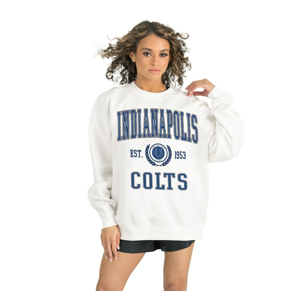 Gameday Couture Women's Timeless Triumph Premium Fleece Pullover Sweatshirt - Indianapolis Colts Pullover