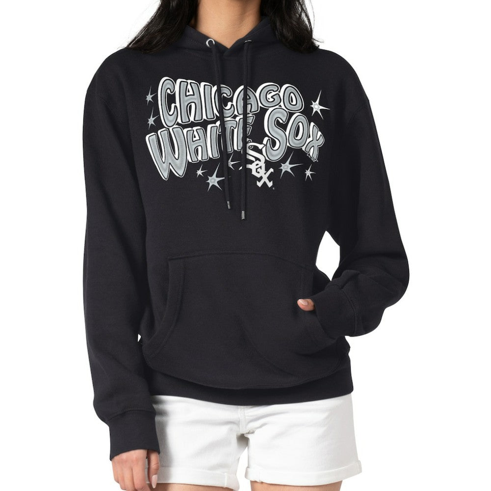 Black Chicago White Sox Starter Women's Fireworks Fleece Tri-Blend Pullover Hoodie