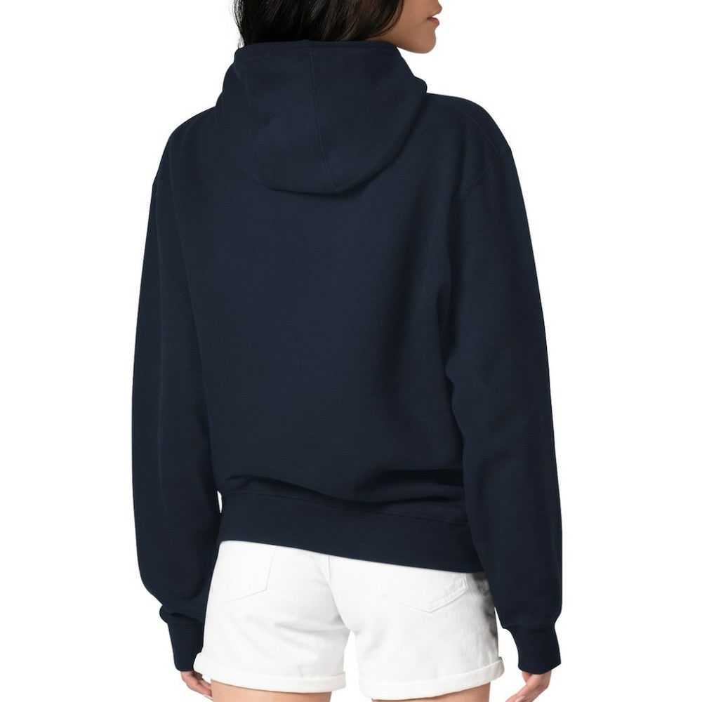 Navy New York Yankees Starter Women's Fireworks Fleece Tri-Blend Pullover Hoodie