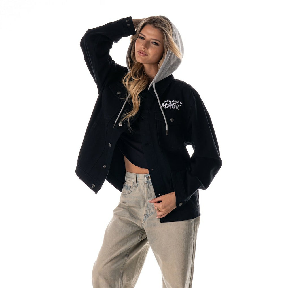 Orlando Magic The Wild Collective Unisex Full-Button Denim Hooded Jacket