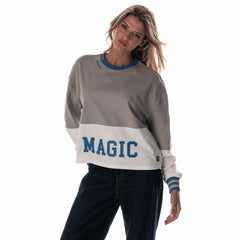 Orlando Magic The Wild Collective Women's Cropped Long-Sleeve Fashion Crewneck Sweatshirt