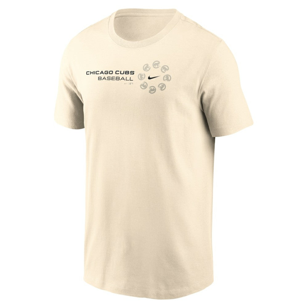 Natural Chicago Cubs Nike Pinwheel Lockup T-Shirt