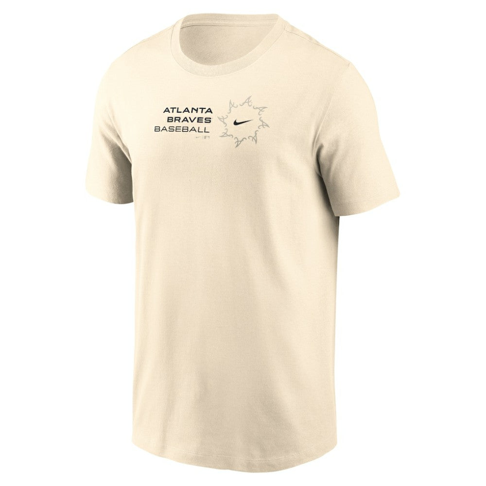Natural Atlanta Braves Nike Pinwheel Lockup T-Shirt