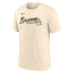 Natural Atlanta Braves Nike Wordmark Tri-Blend T-Shirt