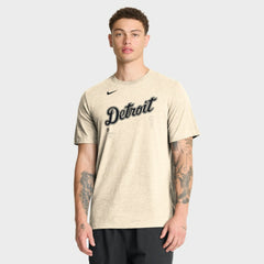 Natural Detroit Tigers Nike Wordmark Tri-Blend T-Shirt