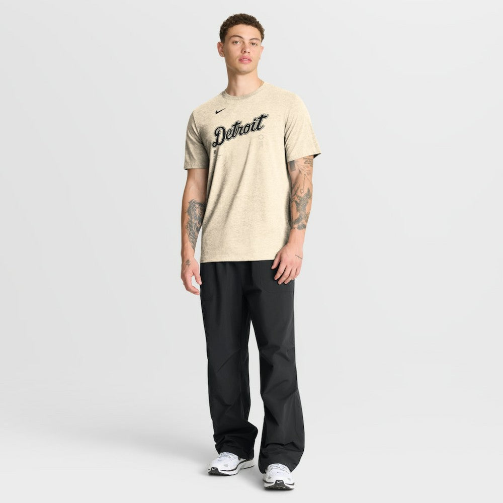 Natural Detroit Tigers Nike Wordmark Tri-Blend T-Shirt